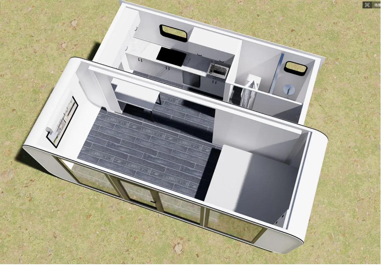 Fully deployed slide-out walls