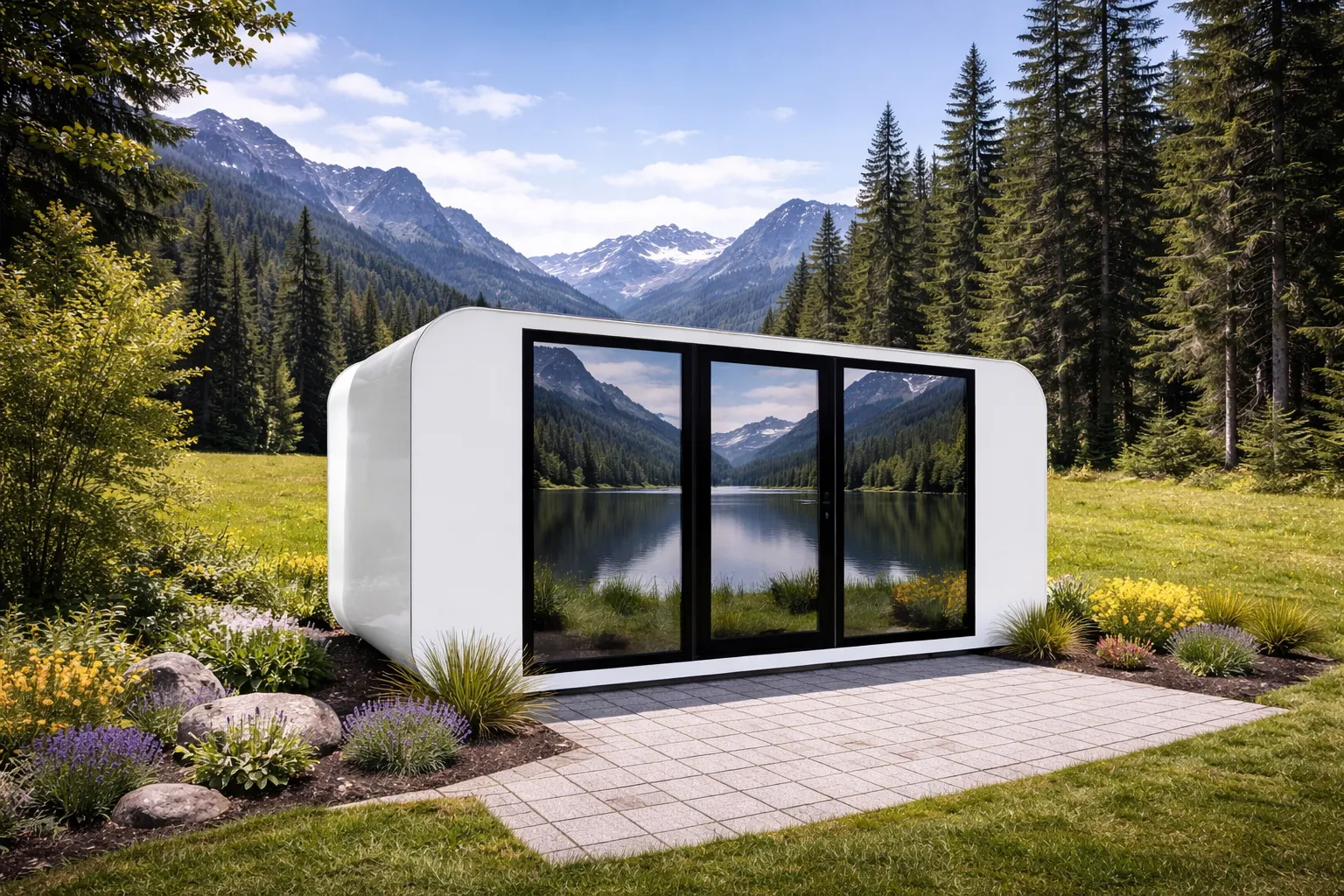 Expandable 20 foot mini tiny house — slide out on site for more space