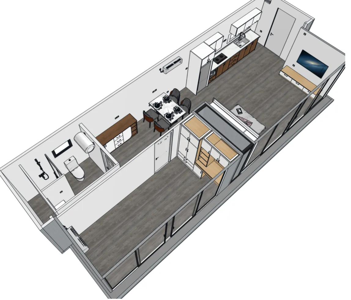 Side elevation showing the slide-out mechanism