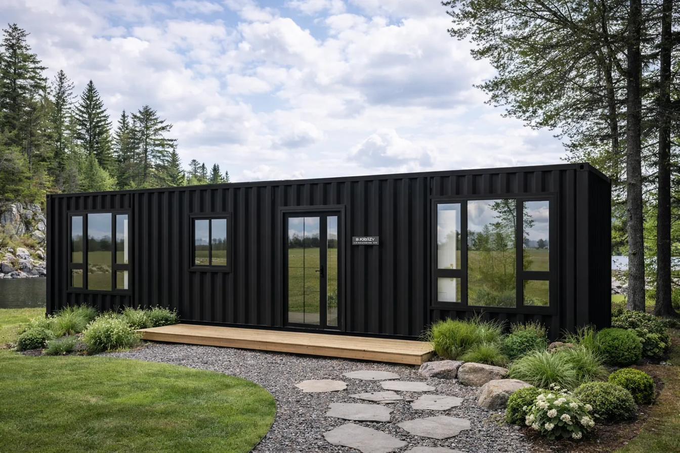 One bedroom tiny house 40 foot with murphy bed in living room