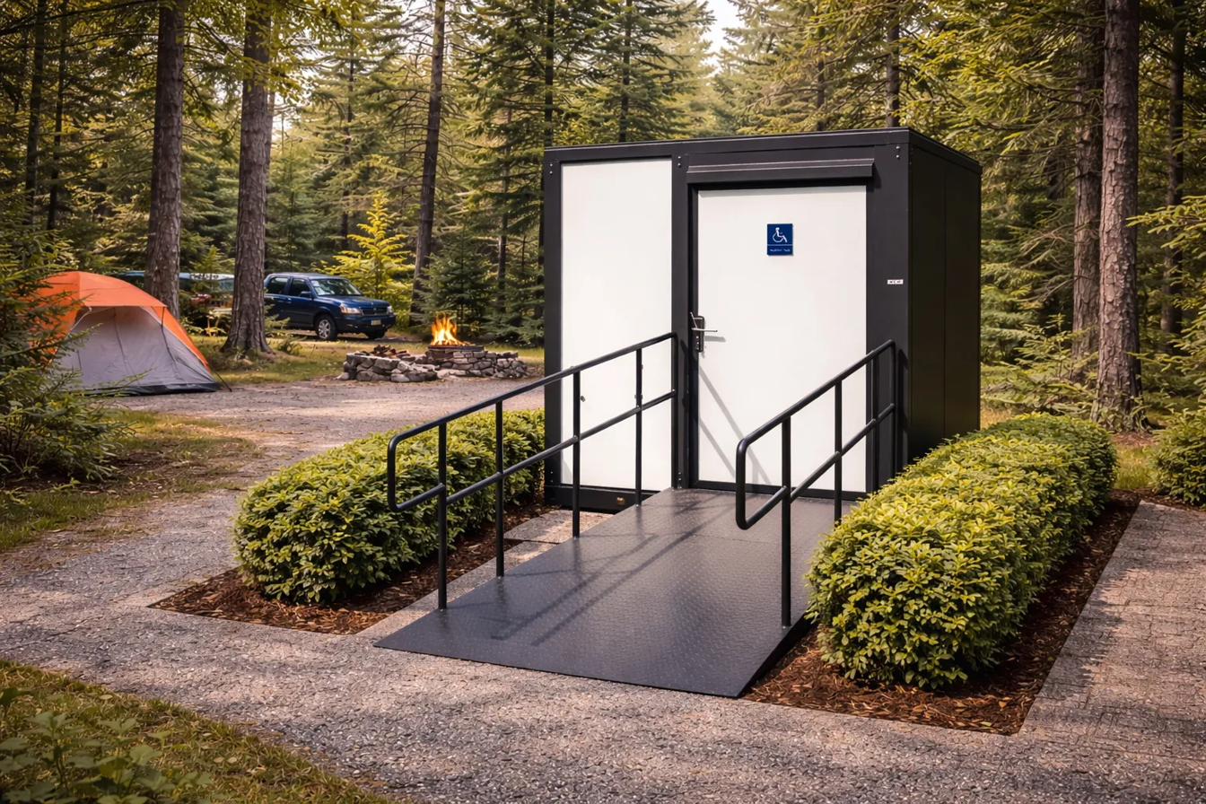 10 foot AODA accessible toilet and shower portable unit
